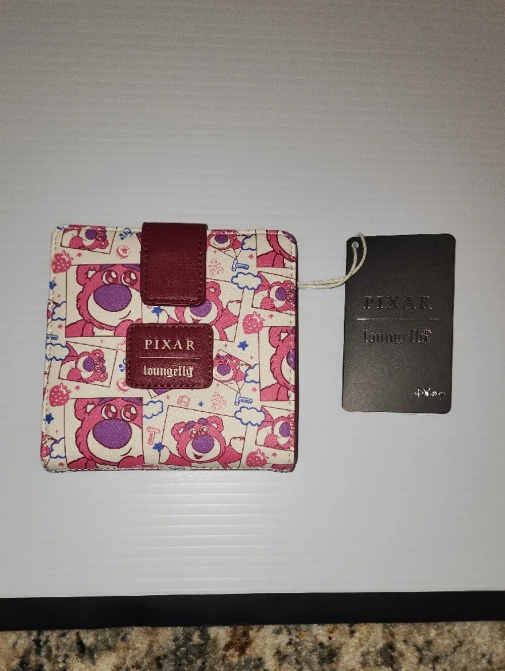 Loungefly Pixar Lotso All-Over-Print Snap Wallet. NWT. 5×5